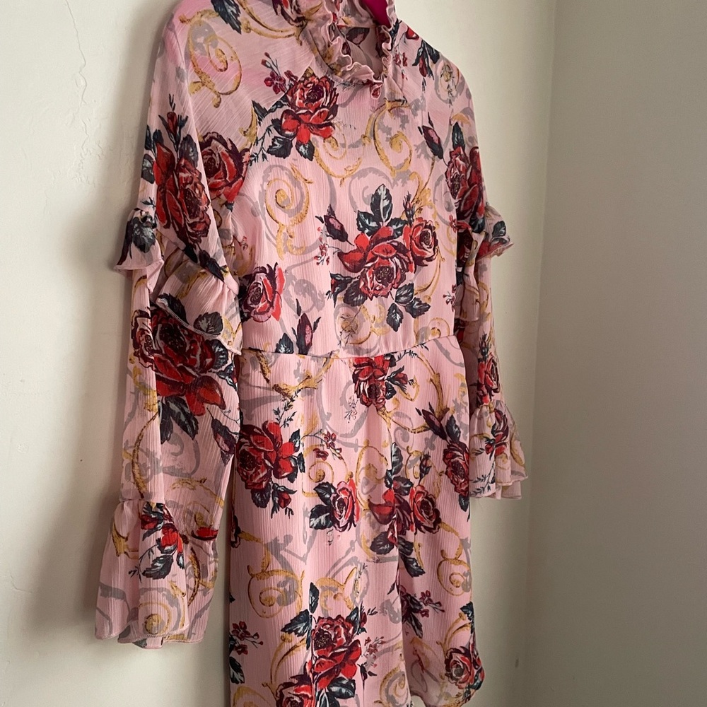 Floral Ruffle Long Sleeve Dress